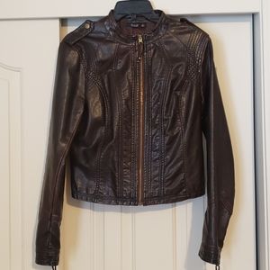 Faux Brown Leather Jacket